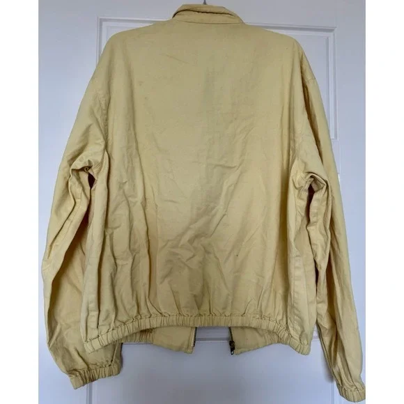 Vintage Polo Ralph Lauren Made In USA Men's Harrington Zip Yellow Jacket Size XL